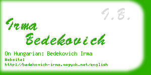 irma bedekovich business card